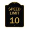 Signmission Speed Reduction Sign Speed Limit 10 Mph, Black & Gold Aluminum Sign, 18" x 24", BG-1824-22877 A-DES-BG-1824-22877 - alternate 1